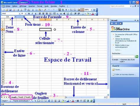 Initiation à Excel 2003 Introduction Et Présentation De Linterface