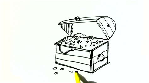 How To Draw A Treasure Chest In Easy Steps For Children Beginners
