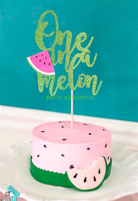 One In A Melon First Birthday One In A Melon Cake Topper Etsy