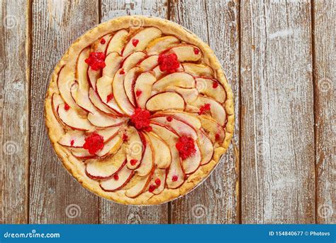 Homemade Apple Pie With Sliced Apples On The Top Stock Image Image Of American Cuisine 154840677