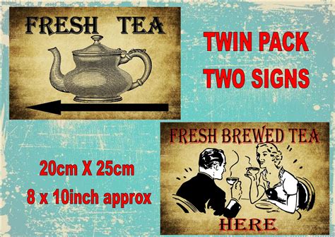 Vintage Tea Room Signs Reproduction Modern Print To Look Retro Twin