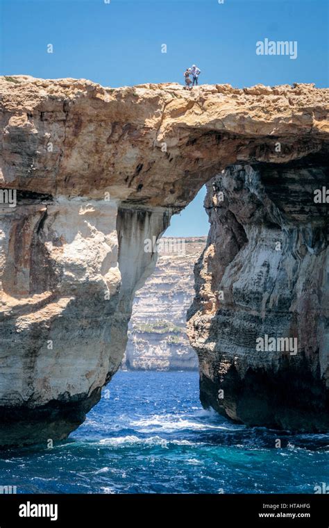 Azure Window Natural Arch On The Island Of Gozo Malta Stock Photo Alamy
