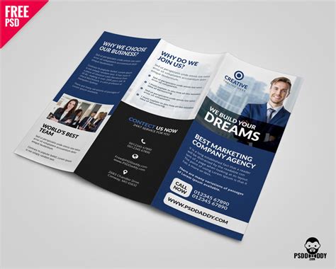 Professional Corporate Tri Fold Brochure Psd