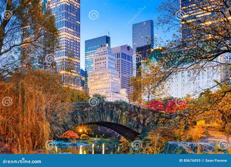 Central Park Autumn Stock Image Image Of Night Fall 80676093