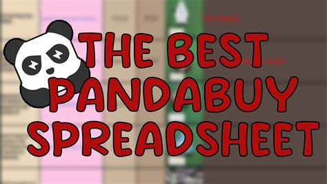 The Best Pandabuy Spreadsheet Insane Finds Youtube