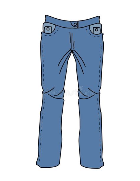 Denim Jeans Pant Clip Art Illustration Vector Isolated On White
