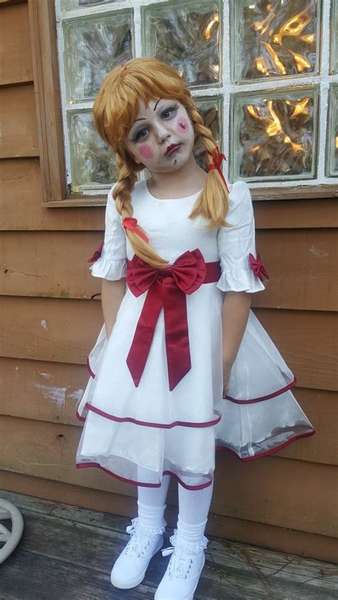 Kids Scary Halloween Costume Annabelle Doll Halloween