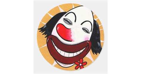 Sugar Weasel The Clown Cartoon Head Classic Round Sticker Zazzle