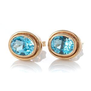 Ct Gold Blue Topaz Stud Earrings Earrings Jewellery