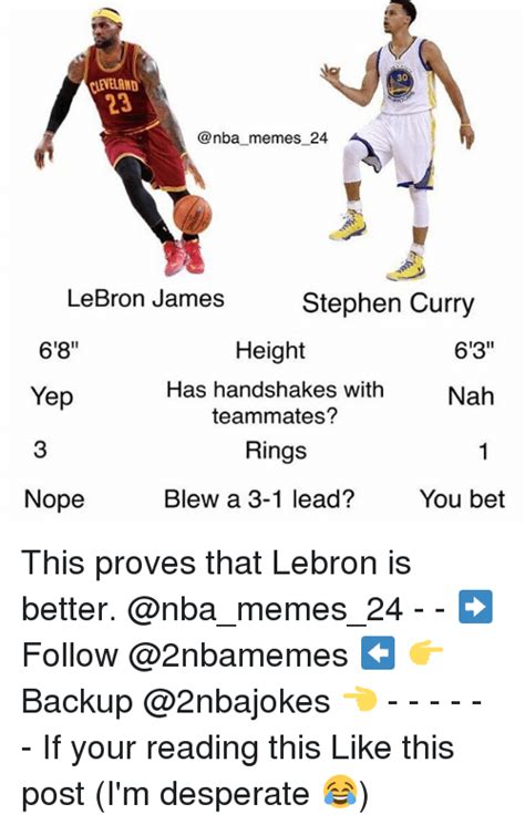 23 Memes 24 Lebron James Stephen Curry Height 68 613 Has Handshakes