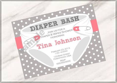 Diaper Party Invitation Wording Diaper Bash Party Baby Shower Or