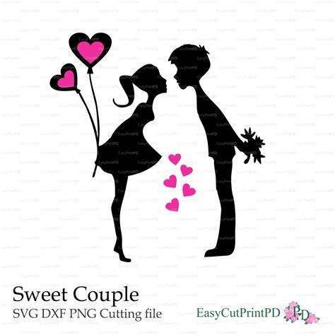 LOVE Sweet couple Valentine's Day lovers kisses paper cut