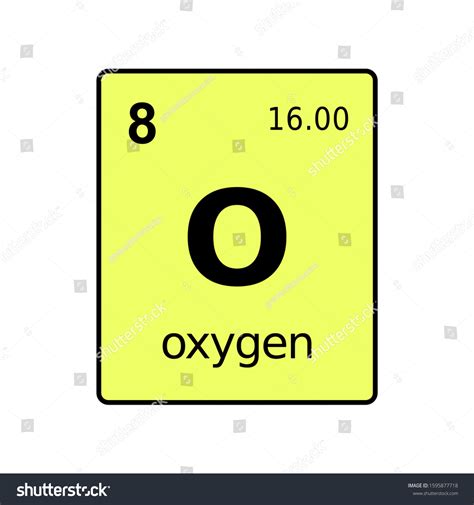 Oxygen Chemical Element Periodic Table Sign Stock Vector Royalty Free