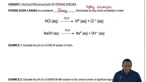 Calculating The Ph Of A Strong Acid Or Strong Base Youtube