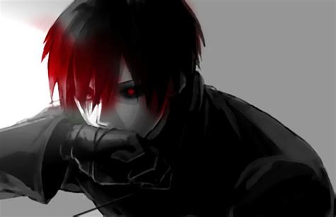 Image Anime Boy Black Hair And Red Eyes By