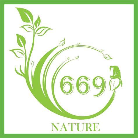 Nature Green Leaf Design With Number 669 27695175 Vector Art At Vecteezy