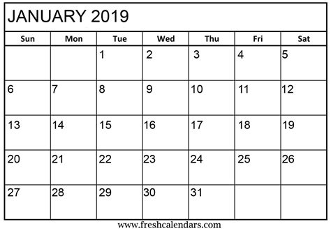 January 2020 Calendar Calendar Template Printable
