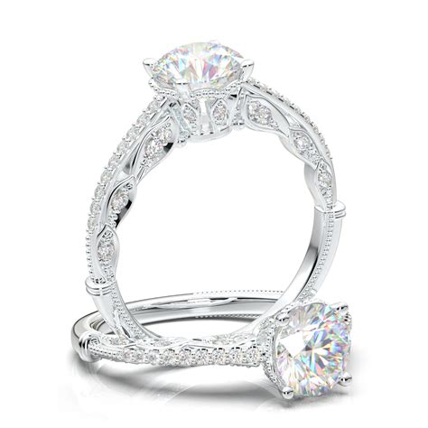 Rose Gold Vintage Engagement Ring Art Deco Ring Filigree Ring Etsy
