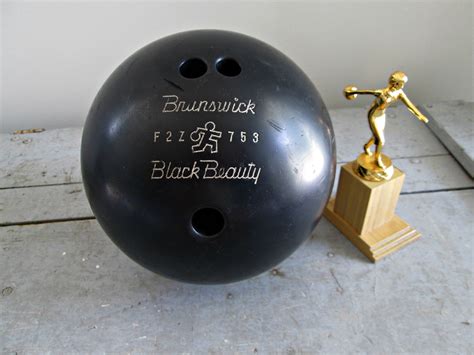 Vintage Brunswick Bowling Ball Black Beauty Bowling Ball Etsy Uk