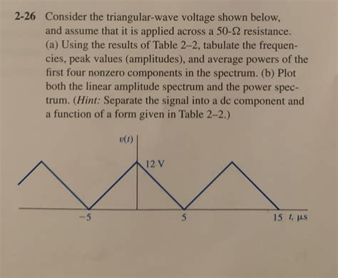 Solved 2 26 Consider The Triangular Wave Voltage Shown