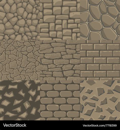 Cartoon Stone Wall Seamless Texture Royalty Free Vector