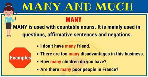 Much vs Many, what's the difference? Read the following lesson and ...
