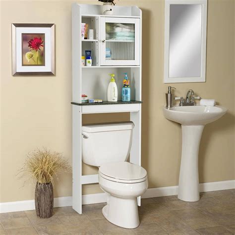 Space Saver White Over The Toilet Cabinet By Choice Products