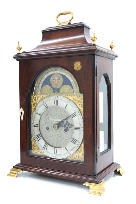 English Mahogany Double Fusee Bracket Clock The 7 Brass Arched Dial Signed Chas Blanchard Lond