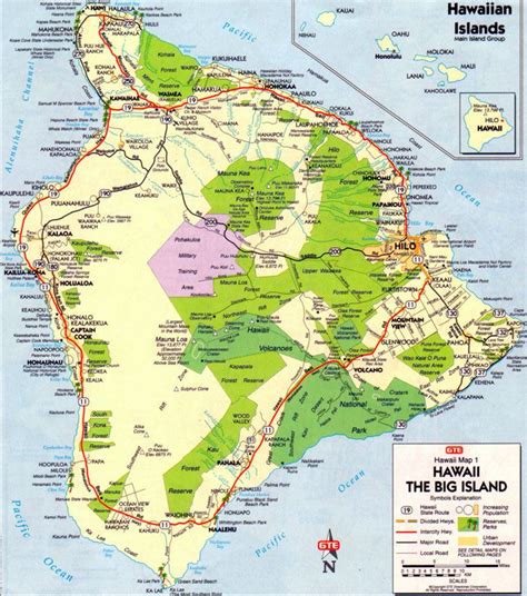 Big Island Hawaii Road Map Cities And Towns Map