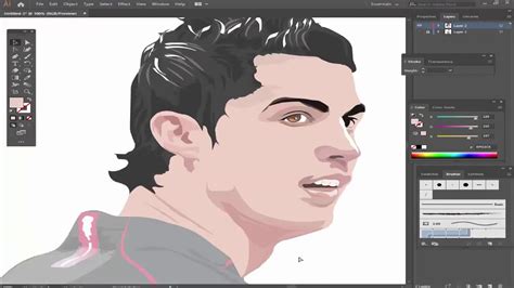 Ronaldo Vector Art Tracing In Adobe Illustrator Drawing Painting Art