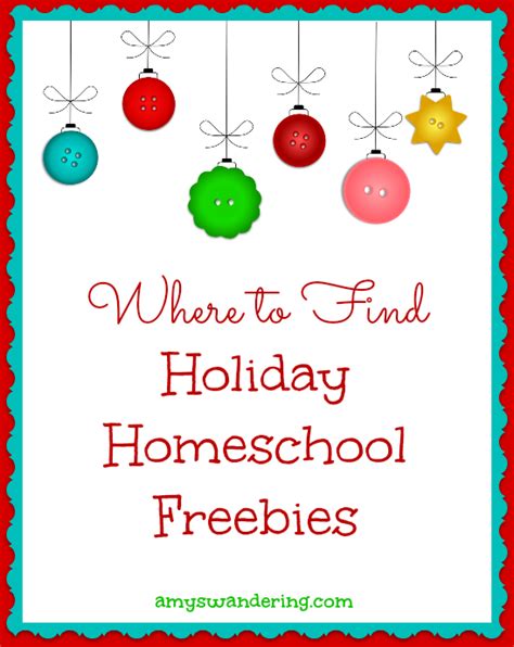 Where To Find Holiday Homeschool Freebies Amys Wandering