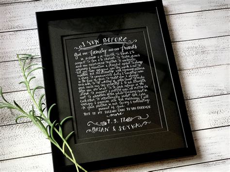 What you write in the card should depend on the personality of the couple. hand written vows. wedding vow artwork . calligraphy vows ...