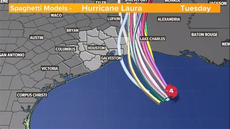 Hurricane Laura Path Tracks And Spaghetti Models