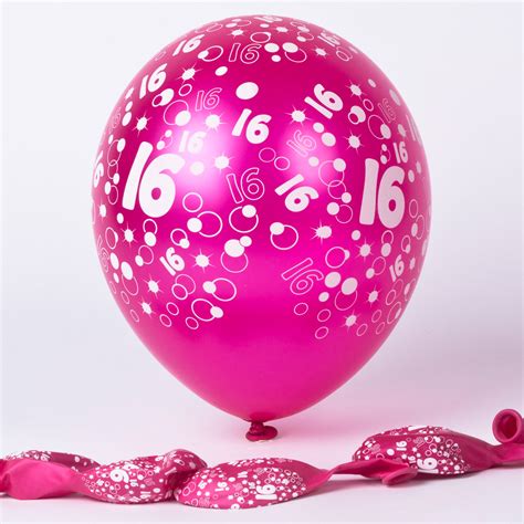 Buy Metallic Pink Circles 16th Birthday Balloons Pack Of 6 For Gbp 1