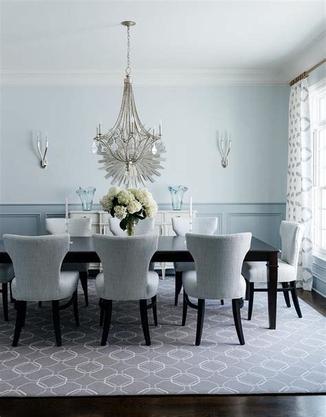 Modern, wood, round, and producttype : Grey and Blue Dining Room - Transitional - Dining Room