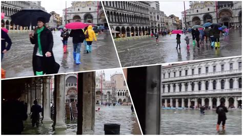 Flooding At St Marks Square Venice Youtube