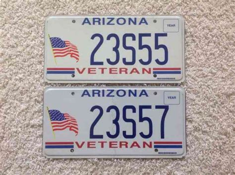 Two Arizona Veteran License Plates