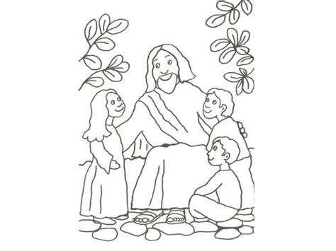 Jesus Con Los Ninos Para Colorear Colorear Imágenes