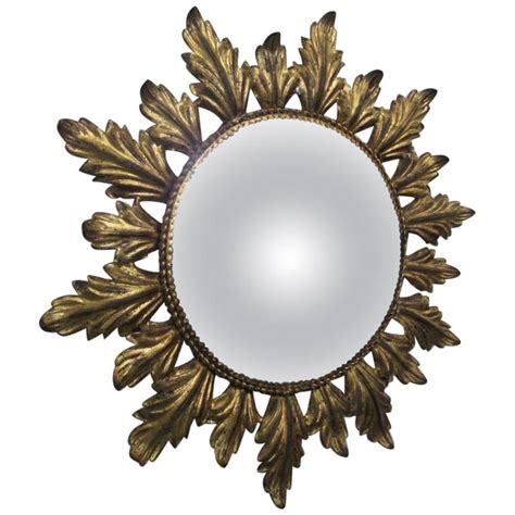 Vintage Gold Gilt Metal Sunburst Mirror For Sale At 1stdibs