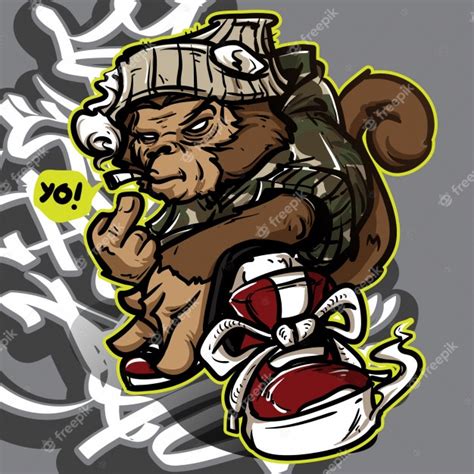 Premium Vector Hip Hop Monkey Graffiti Character
