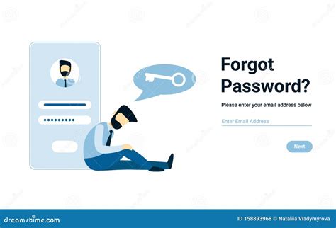 Forgot Login And Password Concept Banner Stock Vector Illustration Of