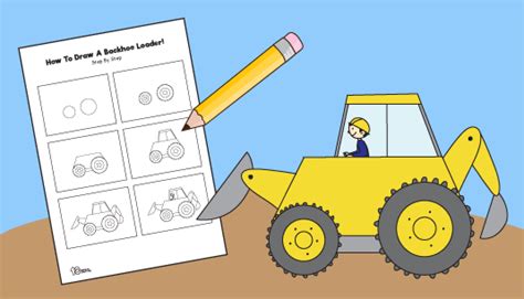 How To Draw A Backhoe Loader 10 Minutes Of Quality Time