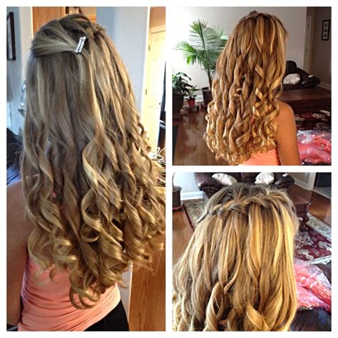 hair for 8th grade dance waterfall braid kaylawaltershair hair styles cute hairstyles