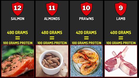 Comparison What Does 100 Grams Of Protein Look Like Protein Content
