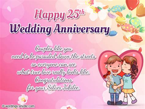 Happy 25th Silver Jubilee Greetings For Couple Nice Wishes