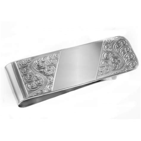 Silver 50x20mm Engraved Money Clip