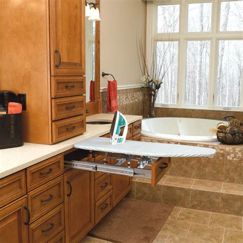 Wall ironing boards often have a shelf for stowing your iron and other items like sewing kits, starch and more. Drawer Accessories Fold Out Ironing Board - TDD Hardware