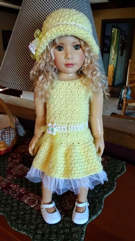 Crocheted Dress And Hat For Easter Kidz N Cats Doll Cat Doll Doll