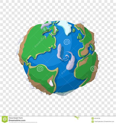 Earth In Cartoon Style Stock Vector Image 65549782