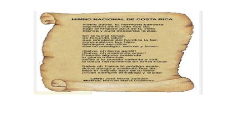 Himno Patriótico A Juan Santamaría Pdf Document